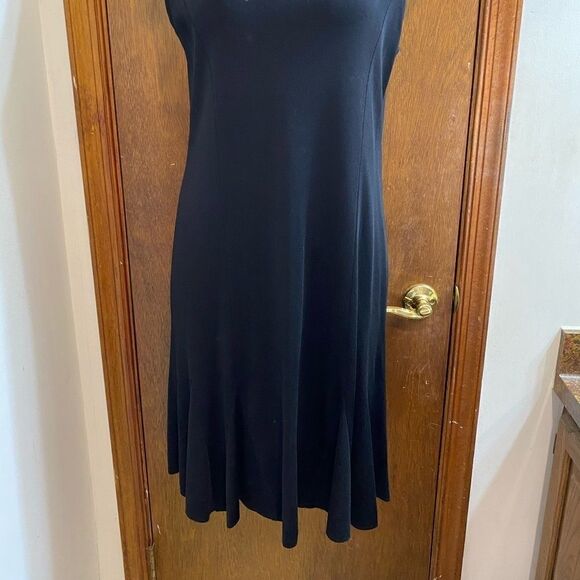 Exclusively Misook Black Acrylic Dress Size Medium - Picture 4 of 11